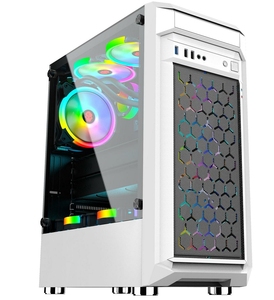 高品质游戏电脑外壳白色高端桌面中央处理器电脑机箱 - Product Image 2