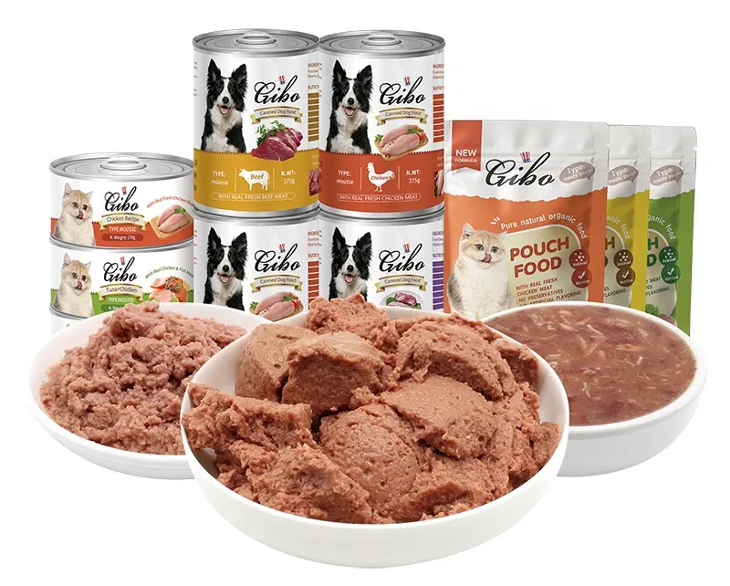 OEM Chicken flavor 170g cibo per gatti in scatola fornitura di fabbrica mousse forma cibo umido per gatti cibo per animali in scatola all'ingrosso