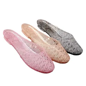 Sandali di cristallo nuove scarpe da donna per la mamma estiva da bagno goccia d'acqua per la casa trasparente all'esterno per indossare pantofole con macchie di capelli transfrontaliere