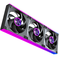 Ventilador de caja ARGB upHere de 360 mm, paquete triple, juego de ventiladores de refrigeración con aspas estándar PWM de 120 mm para radiador de refrigeración por agua de PC y caja.