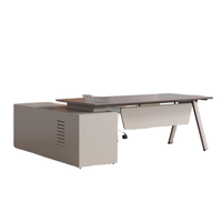 Ensemble de bureau de direction moderne, table de direction minimaliste avec armoire latérale et chaise ergonomique, combinaison pour les entreprises