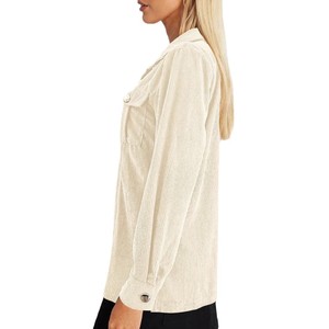 Dropshipping Shopify – Nouvelle veste décontractée légère en velours côtelé pour femme, grande taille, à revers, manches longues, boutonnée sur le devant, couleur unie - Product Image 1