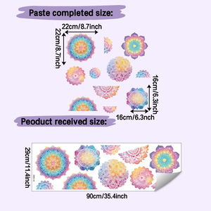 Pegatinas de <span class=keywords><strong>Pared</strong></span> de Vinilo Mandala Removibles Coloridas, Pegatinas de <span class=keywords><strong>Pared</strong></span> 3D con Flores Bohemias <span class=keywords><strong>para</strong></span> Sala de Estar - Product Image 4