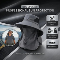 Sombreros de Sol de Verano con Protección UV, Gorra para Pesca y Caza al Aire Libre para Hombres y Mujeres, Sombrero de Pescador con Visera y Solapa para el Cuello para Senderismo y Camping