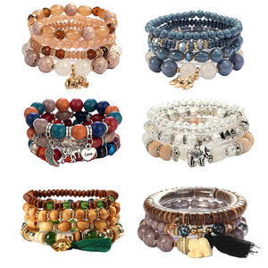 Pulseras y Brazaletes de Joyería Fina, Kits para Hacer Joyería Boho, Pulsera de Cuentas de Vidrio Coloridas Personalizadas con Elefantes, Juego de Pulseras para Parejas - Product Image 1