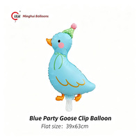 Ballon en Mylar à clipser en forme d'animal de dessin animé mignon, Licorne Dinosaure Oie Papillon, pour fête d'anniversaire d'enfants