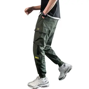 Pantalones de poliéster y LICRA para hombre, prenda de vestir masculina con múltiples bolsillos, a la moda, de estilo Hip Hop