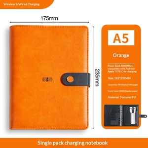 Carnet de notes professionnel en <span class=keywords><strong>cuir</strong></span> PU A5 personnalisé, <span class=keywords><strong>bloc</strong></span>-notes à pages mobiles <span class=keywords><strong>rechargeable</strong></span> changeant de couleur avec chargeur filaire et sans fil - Product Image 5