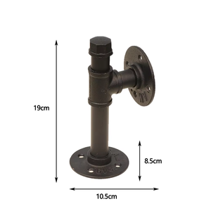 Premium Vintage Rétro Angle Fer Montage Mural Tuyau Support Personnalisé Industriel Noir Suspendu Vêtements Rack De Stockage En Métal - Product Image 4