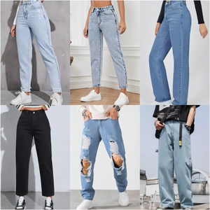 2025 Woemns标签工厂超支女士二手牛仔长裤牛仔裤女士紧身牛仔裤库存连衣裙 - Product Image 3