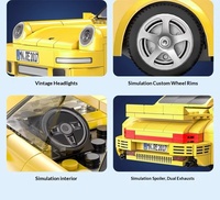 C51079 Coche de Carreras Amarillo con Control Remoto Programable, Bloques de Construcción Educativos de Plástico ABS, Juguete para Niños