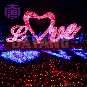 ไฟประดับตกแต่งรูปหัวใจ 3 มิติ LED สำหรับคริสต์มาส เหมาะสำหรับตกแต่งภูมิทัศน์เชิงพาณิชย์ในสวนสาธารณะ งานเทศกาล และสวน - Product Image 6