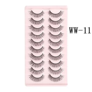 10 paires de cils en bande russe D Roll, cheveux synthétiques faits à la main, cils épais, longueur mixte, sans cruauté, bande en coton noir, vente en gros - Product Image 6