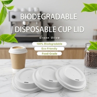 Couvercle anti-fuite en pulpe de bagasse biodégradable pour gobelets à café en pulpe de bagasse de canne à sucre renouvelable pour boissons chaudes à emporter