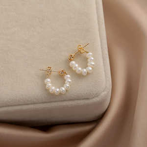 Pendientes de Perlas de Agua Dulce Naturales Hechos a Mano WENCHI, 400g, Joyería Elegante - Product Image 2