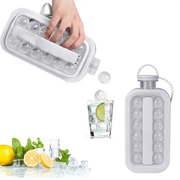 OEM/ODM cubos de hielo 2 in 1 Portable Ice Ball Maker Kettle Reusable Crystal Clear Macallan Ice Ball Mold Ice Cube Tray Maker
