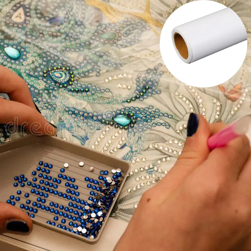 Aoli toptan boş lüks kristal elmas boyama Polyester sanatçı tuval rulo