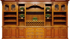 प्राचीन वाइन कैबिनेट QD-J12 आधुनिक यूरोपीय शैली हाथ से बनाया गया लाल ओक लाल अखरोट लकड़ी के डीलक्स भंडारण होटल और अपार्टमेंट के लिए लाल ओक - Product Image 4