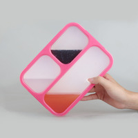 Boîte à lunch réutilisable en matière plastique Boîtes de rangement et bacs Couvercle de verrouillage Rectangle Boîte à bento 4 côtés personnalisée pour adulte