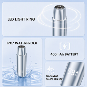 Épilateur facial rechargeable pour femmes avec logo personnalisé, affichage LED, rasoir <span class=keywords><strong>électrique</strong></span> sans fil indolore, OEM ODM - Product Image 3