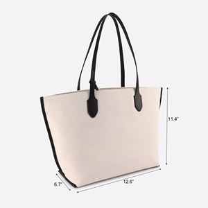 Bolsa de Trabajo Ecológica de Algodón BCI Premium con Bolsa Desmontable, Asa con Detalles en PU, Diseño Moderno - Product Image 2