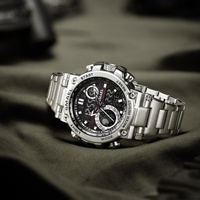 Reloj Deportivo de Lujo para Hombre SMAEL 8095, Resistente al Agua, Luminoso, con Correa de Acero Inoxidable y Cronómetro, Venta al Por Mayor
