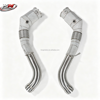 Tuyau d'échappement haute performance en acier inoxydable KM SS304 Heat Shield Euro 6 Catalytic Downpipe pour McLaren 570S 3.8T