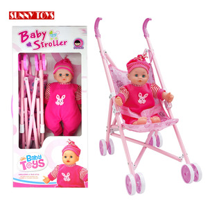 Les filles font semblant <span class=keywords><strong>de</strong></span> jeu <span class=keywords><strong>de</strong></span> <span class=keywords><strong>maison</strong></span> 14 pouces bricolage bébé fer matériel pliable jouets poussette poupée avec le son - Product Image 4