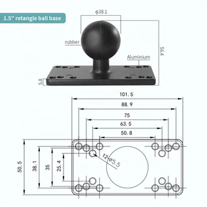 Aluminum 1.5" Ball Fish Finder Mount with Double <b>Socket</b> Arm Compatible with Garmin, Lowrance and More - Product Image 3