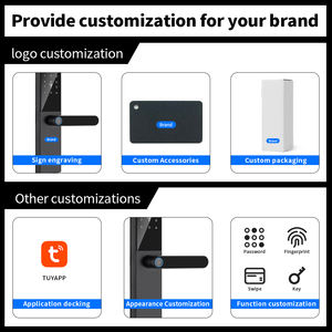 Serrure de <span class=keywords><strong>porte</strong></span> intelligente Tuya avec application WiFi, adaptée à la sécurité domestique, avec fonction de regard par l'œil magic, empreinte digitale, mot de passe et lecture de carte, pour <span class=keywords><strong>porte</strong></span> en bois - Product Image 3