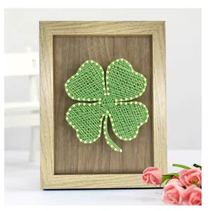 Custom Four Leaf Clover Design DIY Wooden Decor String Art For Home Decor