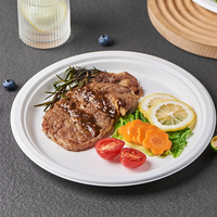 Assiettes jetables biodégradables en bagasse de canne à sucre 5'' 7'' – Vaisselle écologique compostable pour la maison, les fêtes, les restaurants et la restauration