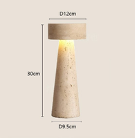 Lampe de table JACKSUN Wabi-Sabi en pierre naturelle jaune, lampe de table japonaise vintage en travertin massif, lampe de chevet 30 cm 110-220V