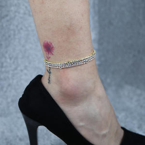 Nueva Cadena de tenis de <span class=keywords><strong>tobillera</strong></span> de circón para mujer, completamente pavimentada con diamantes de imitación, joyería de moda para mercados europeos y americanos - Product Image 2