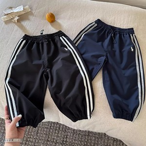 Childrens Cargo Pants Solid Color Cotton Jogger Pants For Boys Autumn Style Off White Black Dark Blue 3825 Grey - Product Image 2