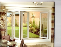 Fenêtres pliantes en aluminium NFRC CE AS2047 TOMA, grilles en aluminium, portes pliantes en aluminium, portes pliantes automatiques en aluminium marron pour patio