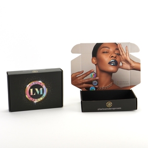 Tùy Chỉnh Die Cut Sóng Tim Chèn Gói Quà Tặng Sản Phẩm Văn Học Matte Đen Tóc Thuê Bao Vận Chuyển Hộp Bao Bì - Product Image 6