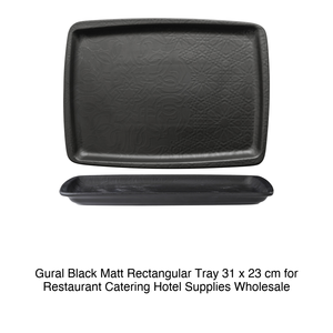 Black Matt Rectangular Serving <b>Platter</b> 31 × 23 cm Gural - Product Image 2