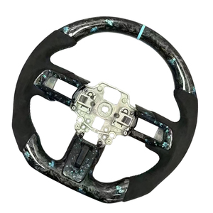 Volante de Cuero y Fibra de Carbono Forjado Azul Personalizado para <span class=keywords><strong>Ford</strong></span> <span class=keywords><strong>Mustang</strong></span> 2015 2016 2017 2018 2019 2020 2021 <span class=keywords><strong>2022</strong></span> GT Shelby - Product Image 2
