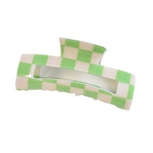 Pinza de Pelo Cuadrada de PVC con Diseño de Tablero de Ajedrez Blanco y Negro, Accesorio de Primavera, Éxito de Ventas Transfronterizo - Product Image 5