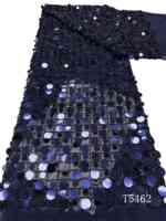 Tissu en dentelle africaine à gros sequins - Luxe élégant et brillant pour robes de soirée et tenues de fête