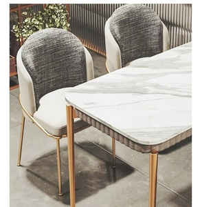Mobiliario de cafetería comercial moderno y de lujo ligero, juego de sillas y mesas de mármol para restaurantes y bares - Product Image 4