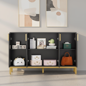 Armoire de rangement moderne, <span class=keywords><strong>console</strong></span> en <span class=keywords><strong>bois</strong></span>, buffet avec 4 portes, meuble d'entrée - Product Image 4