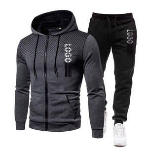 Conjunto Deportivo Casual para Hombre de Otoño Invierno con Cremallera y Estilo de Lunares de Proveedor Popular - Product Image 2