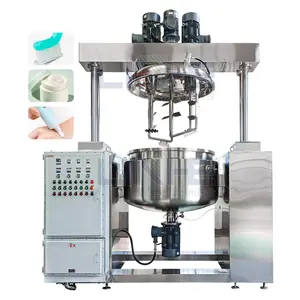 Gmp Standard Mayonnaise Skin Bleaching Mixing Vacuum Homogenizer Emulsifying Mixer Hair Color Dye Cosmetic Cream Making Machine