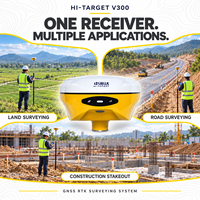 Perangkat GPS RTK Hi Target V300 Base dan Rover Kit, Penerima Akurasi Tinggi, Kode Permanen Tanpa Gagal, Peralatan Survei Tanah GNSS RTK