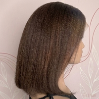 Perruques de cheveux humains vierges à cuticules alignées, bruns, lisses comme des baguettes, avec perruque frontale en dentelle 5x5, sans colle, cheveux cambodgiens