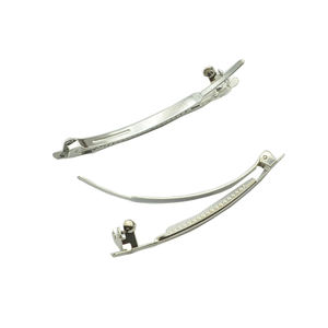 Barrette française en métal argenté, 10 pièces, 6.5cm, 2.55 pouces, épingles à cheveux, pour bricolage, accessoires pour cheveux - Product Image 6