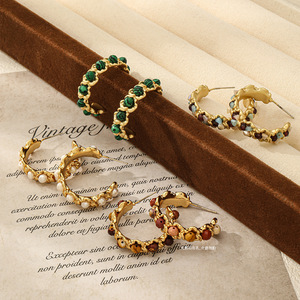 ต่างหูหินธรรมชาติและมุกวินเทจราคาส่งสำหรับผู้หญิง - Product Image 4