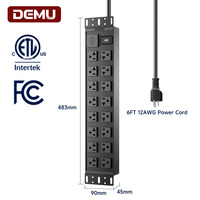 Bloc multiprises DEMU pour rack, 16 prises US 20A 125V, interrupteur de surcharge, protection contre les surtensions 2100J, 2500W, certifié ETL